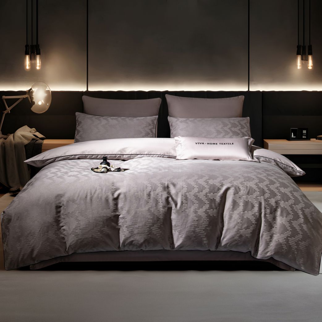 Комплект постельного белья Сатин-Жаккард Тессоро MT002 Евро/4 Наволочки