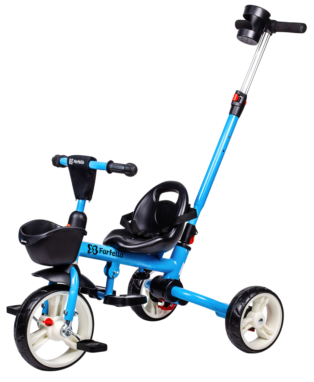 Детский трехколесный велосипед с родительской ручкой (2022) Farfello S-1601 Синий S-1601