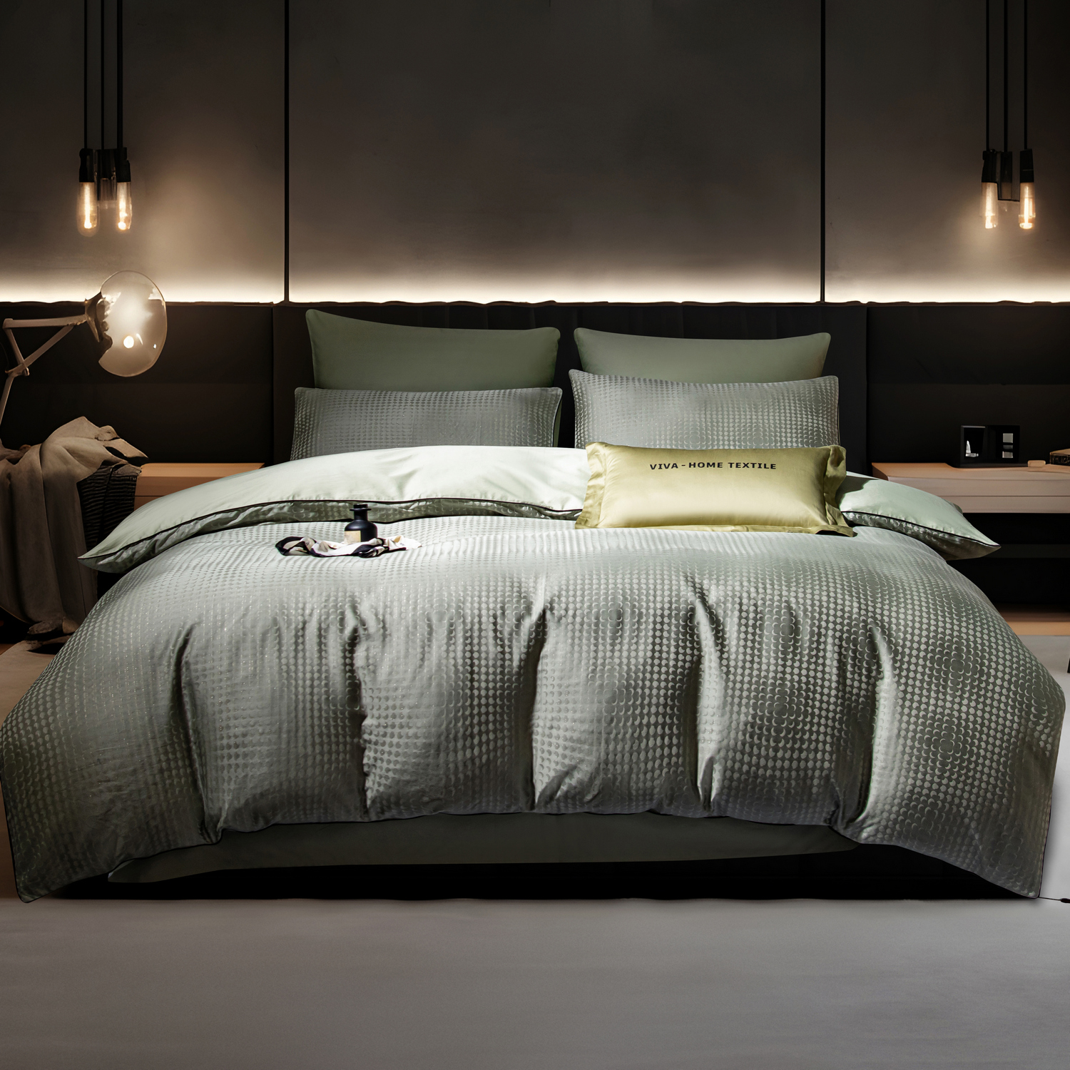 Комплект постельного белья Сатин-Жаккард Тессоро MT003 Евро/4 Наволочки