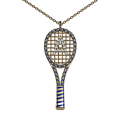 Кулон теннисная ракетка с камнями именная из золота