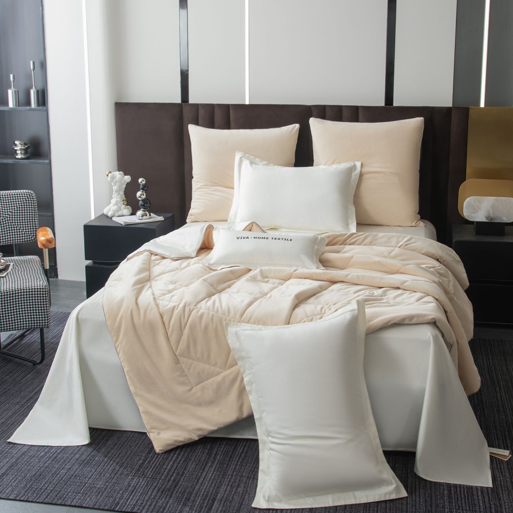 Комплект постельного белья Сатин Velvet Premium с Одеялом VP007 Евро/4 Наволочки